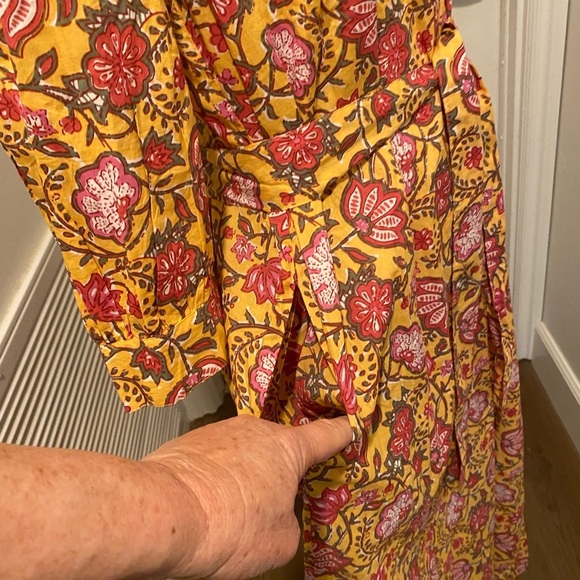 dRA Anthropologie Women’s Maxi Floral Button Belt Pockets Cotton size medium - Picture 6 of 16